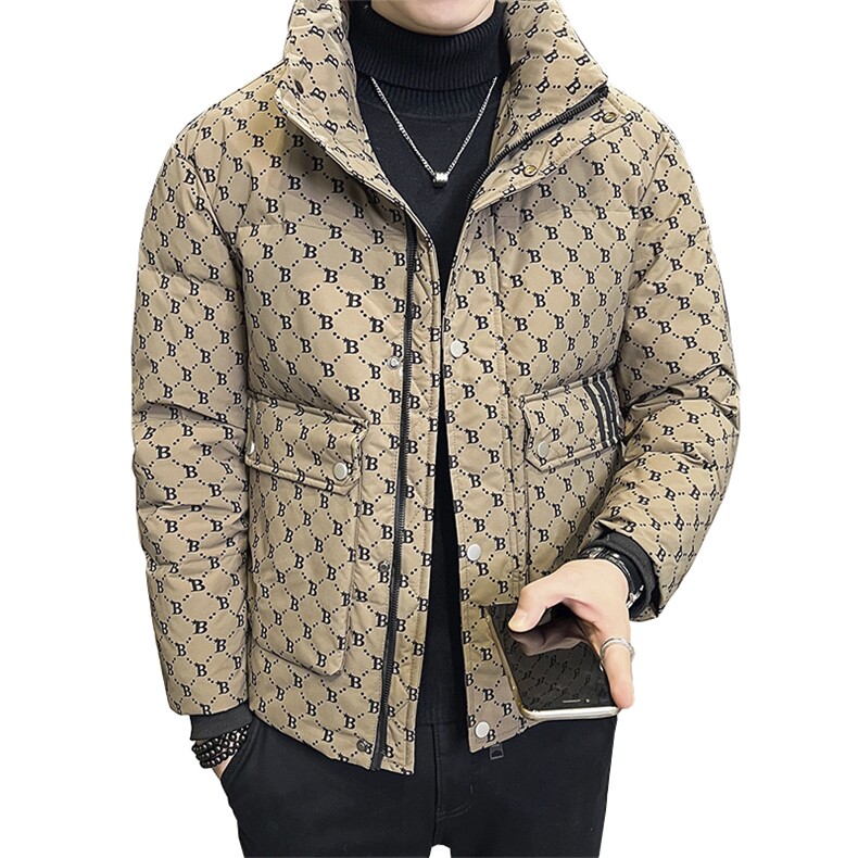 冬季轻奢新品男士羽绒服潮牌80绒白鸭绒外套保暖立领高级鸭绒服,男装羽绒服,钱塘6003（原4033）