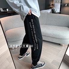 学院风字母运动裤时尚秋季情侣束脚休闲裤男裤K89TP35控58，男装休闲裤，电商A102B