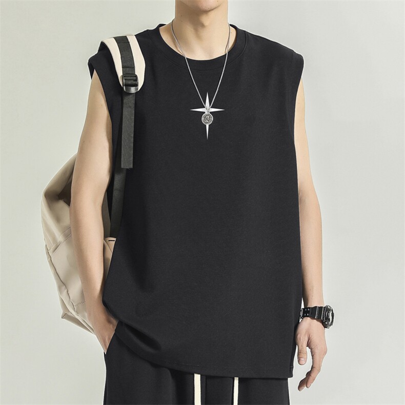 无袖背心夏季潮牌冰丝健身运动坎肩衣服短袖t恤TT386-特批-34,男装背心/马甲,星座718