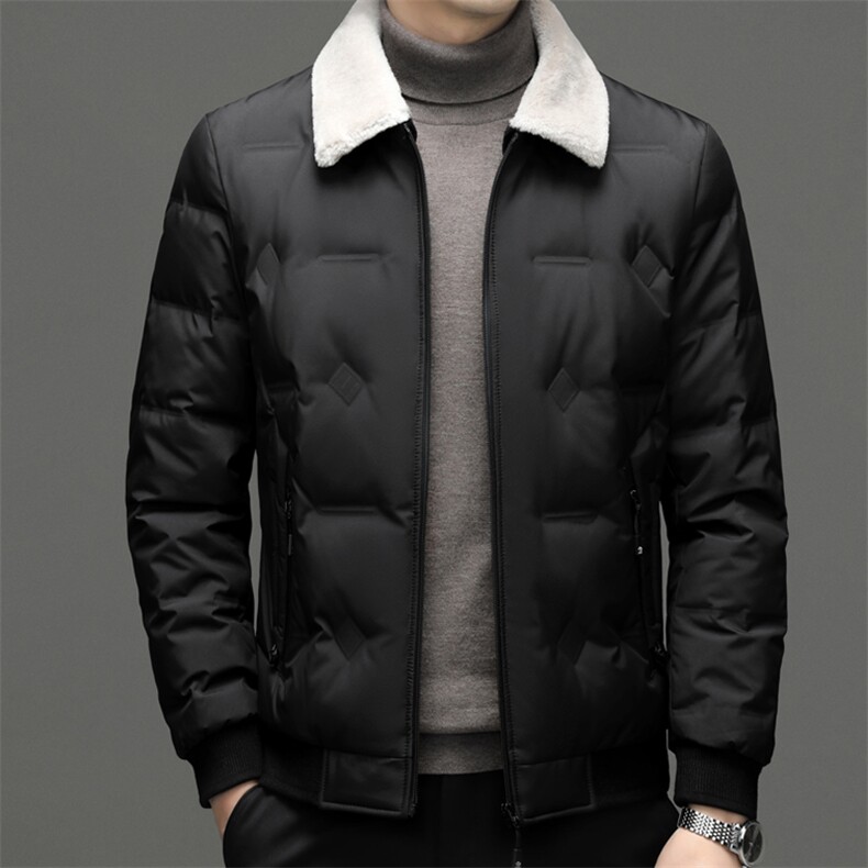 DF99701钱塘2020-2冬季厚款商务休闲简约翻领中年男士羽绒服P255，男装羽绒服，钱塘207-2