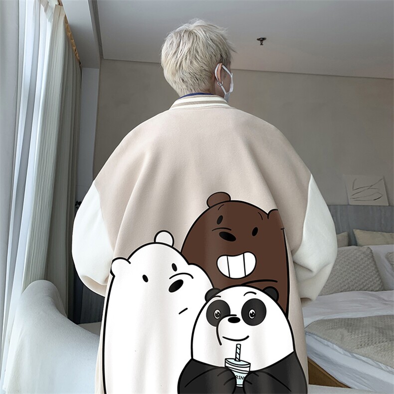 摇粒绒棒球服男大码开衫卫衣男夹克BF86277-P65,男装夹克,电商A040