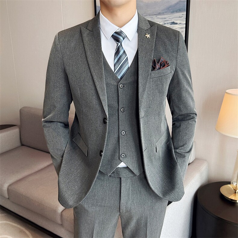2025新款男装商务休闲西服三件套2205-P220,男装西服,星座311B
