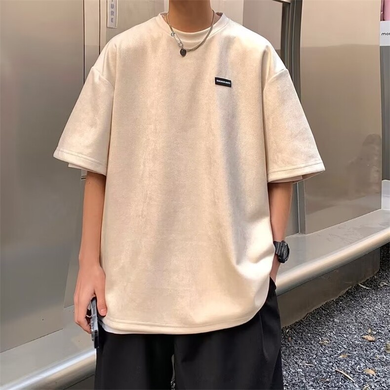 日系夏季时尚潮牌潮标准青春流行新款五分袖圆领男ins城市风貌T恤，男装T恤，星座715-4