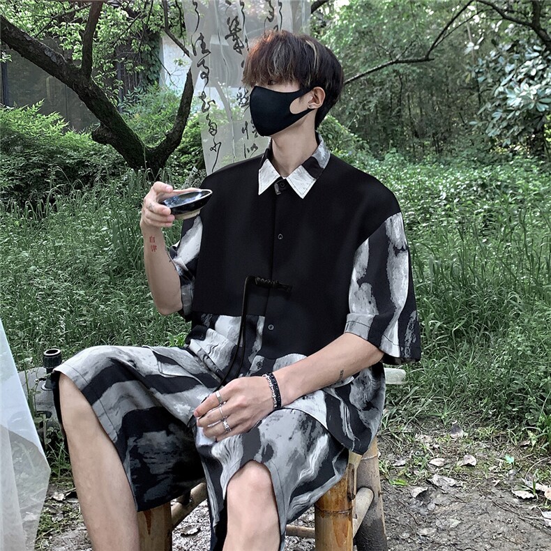 新中式套装TZ77797特P51衬衫CS77798特P33DK77055特P18套装控108,男装衬衫,星座227-7