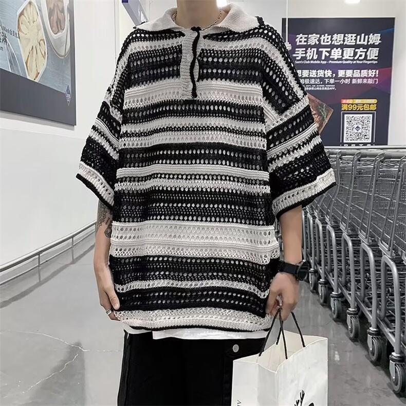 翻领短袖T恤男简约百搭休闲打底五分袖POLO衫T115P38,男装Polo衫,星座1116-2