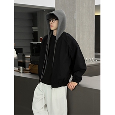 假两件撞色连帽夹克外套男年轻chic酷飒情侣上衣929-P95，男装夹克，星座918-1