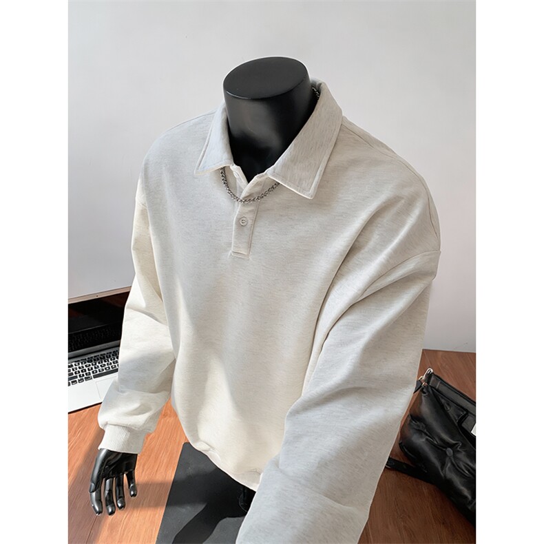 抖音得物高品质二开26春装美式高街结构设计POLO翻领卫衣外套W77，男装Polo衫，电商A486
