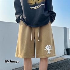 XZ616夏季新款针织字母刺绣五分裤休闲短裤TY813P35控48，男装休闲裤，星座512A（原616）
