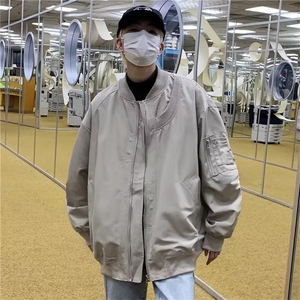 现货棒球服外套男女情侣装春秋新款美式复古街头休闲宽松教练夹克图片