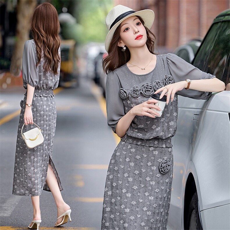 个性时尚潮流套装/套装短袖2025年夏季休闲宽松优雅，女装套装/套裙，伊航服饰