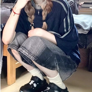 【网图现货】美式复古水洗破洞七分牛仔裤K615/特P40图片