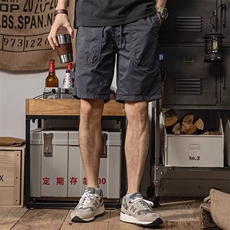 直播同款工装短裤男士夏季薄款潮流多口袋宽松直筒纯棉休闲五分裤，男装牛仔裤，星座1210-1