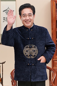 中老年唐装男女情侣装过寿生日爷爷奶奶婚礼服老人秋冬装加绒外套图片