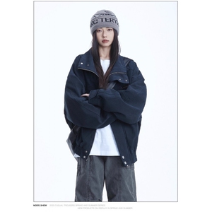 1506A/GTQJ2180/P84美式潮牌做旧帆布工装夹克春季新款立领外套图片