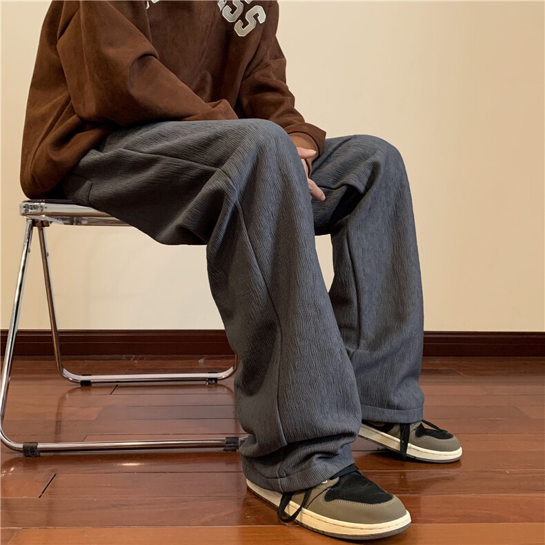 冬季波浪纹加绒加厚西裤休闲裤大码M~5XLXZ604-KG53JR-P65控78,男装西裤,星座604