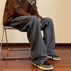 冬季波浪纹加绒加厚西裤休闲裤大码M~5XLXZ604-KG53JR-P65控78，男装西裤，星座604