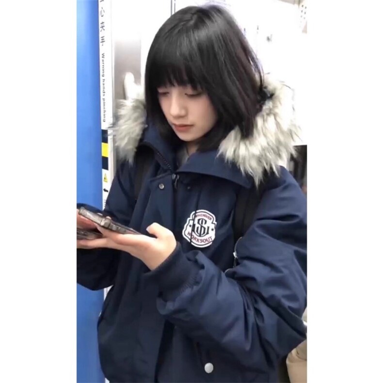 工装派克羽绒棉服女2025冬季加厚新款美式复古大毛领棉衣棉袄,女装棉衣/棉服,星座1210-1