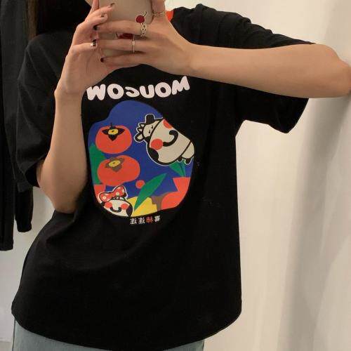 夏季新款牛年喜柿连连纯棉Ｔ，女装，tōkō-sen