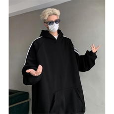 抖音得物高品质重磅全棉二开支持退换360克宽松织带连帽卫衣CM04，男装卫衣，电商A486