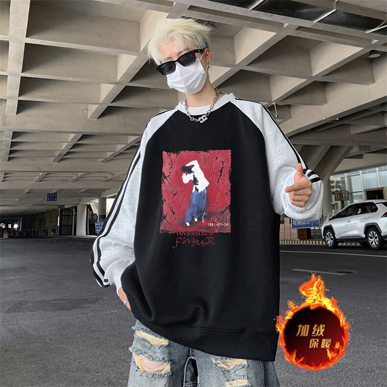 抖音得物供货提供视频秋冬重磅美式宽松织带圆领卫衣0733,男装卫衣,电商A486