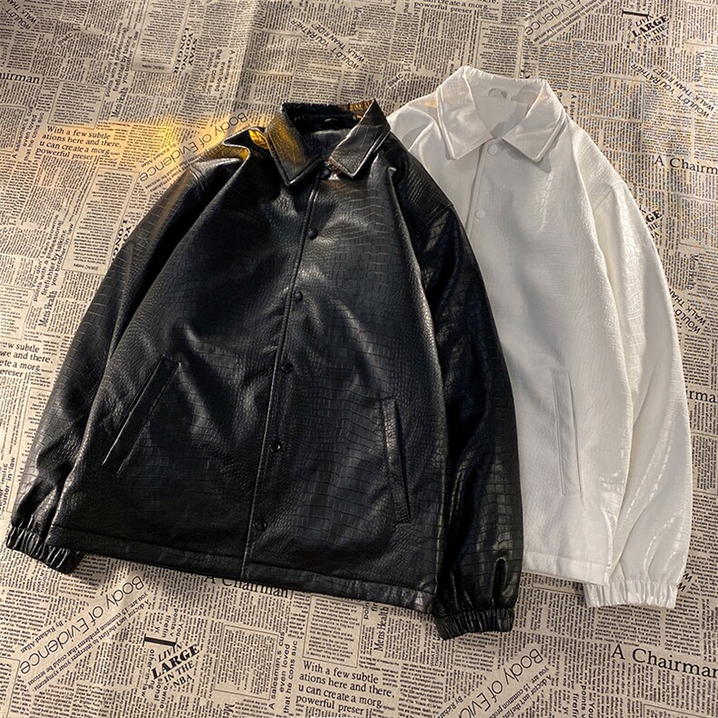 外套美式棒球服vintage机车皮衣夹克男秋冬 A436-970-P110控价158图片