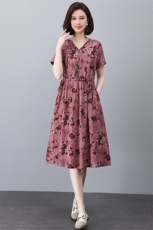 2023新款优雅印花连衣裙夏季休闲显瘦A字裙，女装连衣裙，悦见她