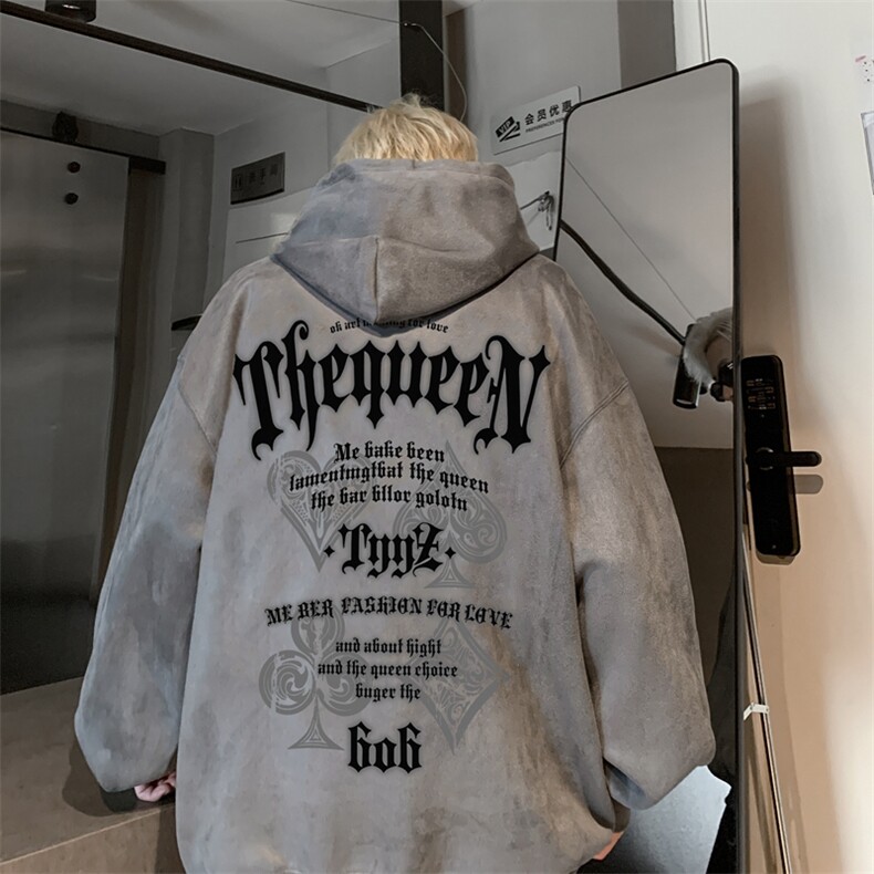 420克麂皮绒潮牌重磅连帽卫衣力推大码男XZ517A-2-JP9903-P55图片