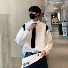 男春拼接撞色垂感休闲衬衫YC10P38，男装衬衫，星座1116-2