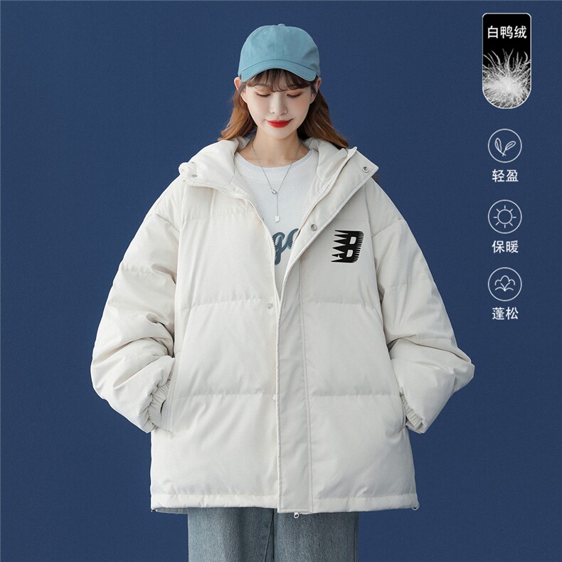 中性冬季白鸭绒加绒加厚百搭保暖连帽羽绒服外套YR145P225控298图片