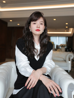 女士仿羊毛双V领宽松马甲秋冬保暖简约休闲,女装马甲,洁纯羊绒