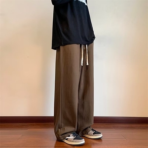 新款时尚潮男百搭宽松休闲阔腿裤图片