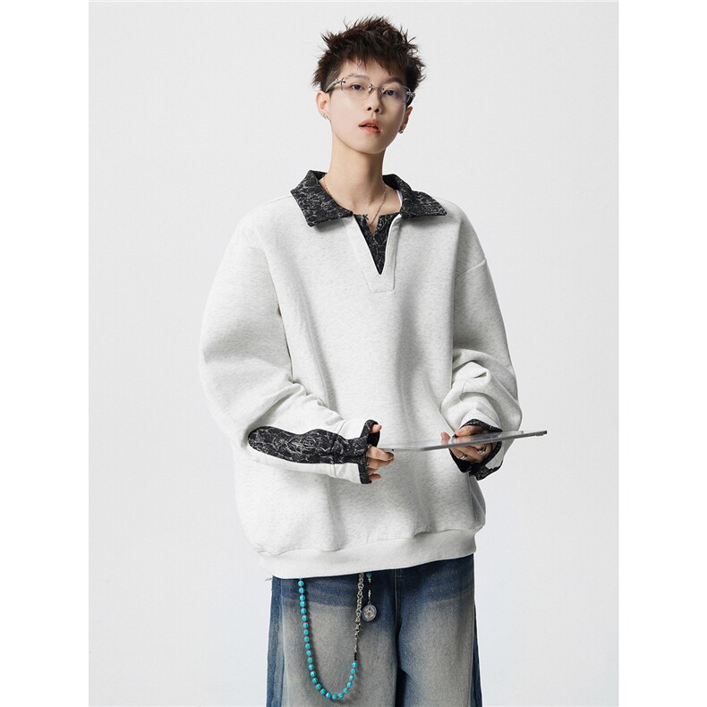 WY10173-特批50加绒P60美式重磅绒感V领卫衣大码撞色上衣外套,女装短外套,电商A059