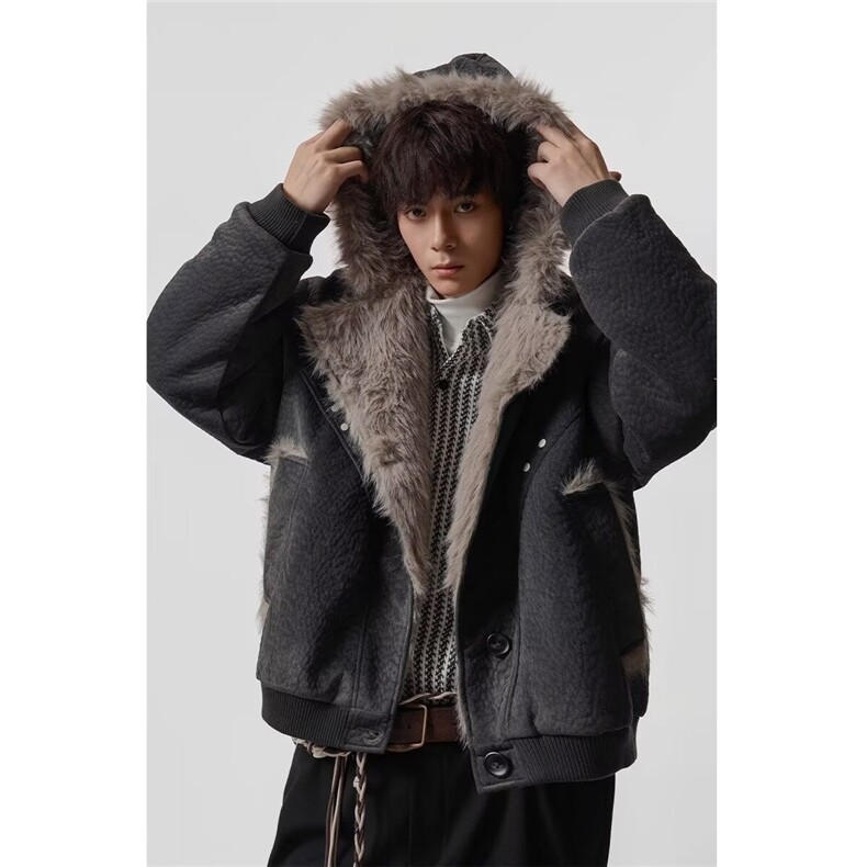 1506A/GS50300/P141复古做旧座山雕加厚棉服图片