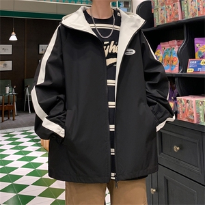春装新款两面服中性风夹克男防水冲锋衣宽松外套两面穿图片