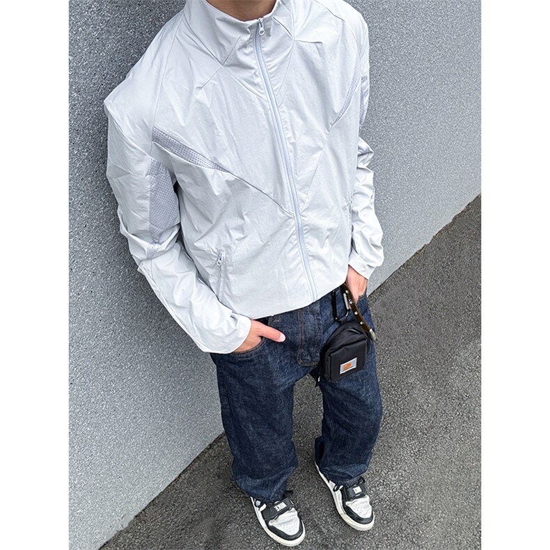 春夏款高品质冰感速干防晒服休闲户外运动外套透气弹力机能风夹克,男装防晒衣,电商A443