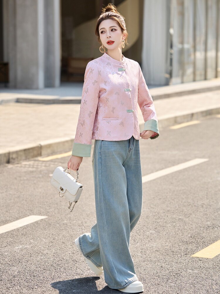 现货女士外套女2026新款春秋季高端品牌贵夫人时尚新中式洋气上衣,女装短外套,依如秀(原杭风阁)