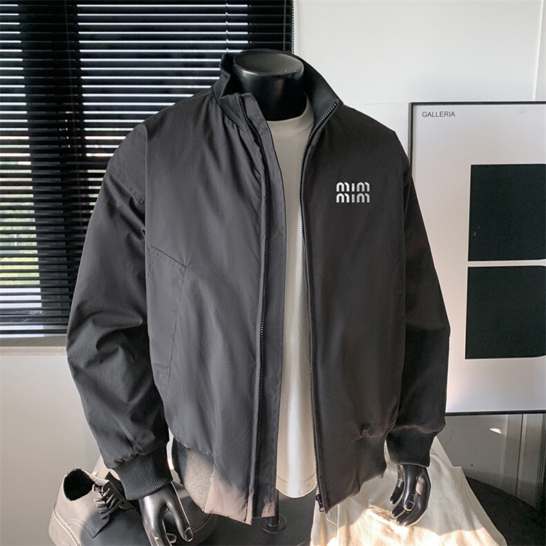 抖音直播得物高品质廓形加厚立领飞行夹克棉衣外套M1305P85,男装夹克,电商C408(原B339-1)