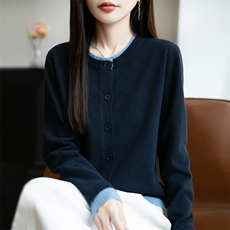 2025百搭时尚简约假两件开衫百搭，女装针织衫/毛衣，贵皇网供仓