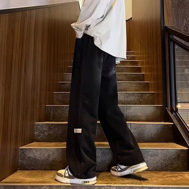 1506/Q6390/P46春夏阔腿牛仔裤高街牛仔裤男生男士男款牛仔裤子,男装牛仔裤,星座1506
