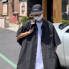 夏季新款牛仔短袖衬衫P45，男装衬衫，星座1116-2