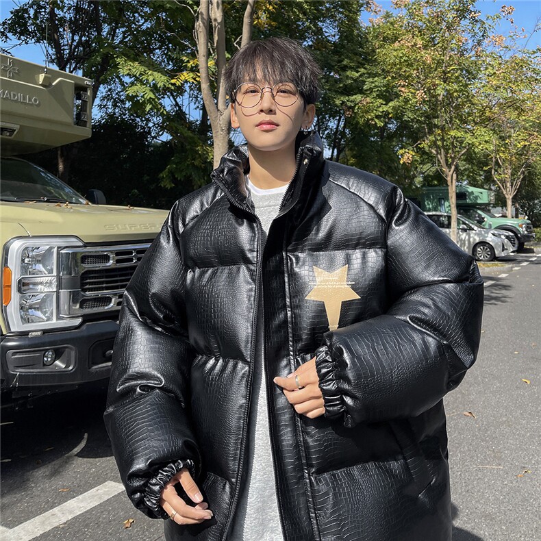 港风鳄鱼纹印花字母设计棉衣大码潮流休闲棉衣男MY77730P128控168，男装棉衣，星座227-7