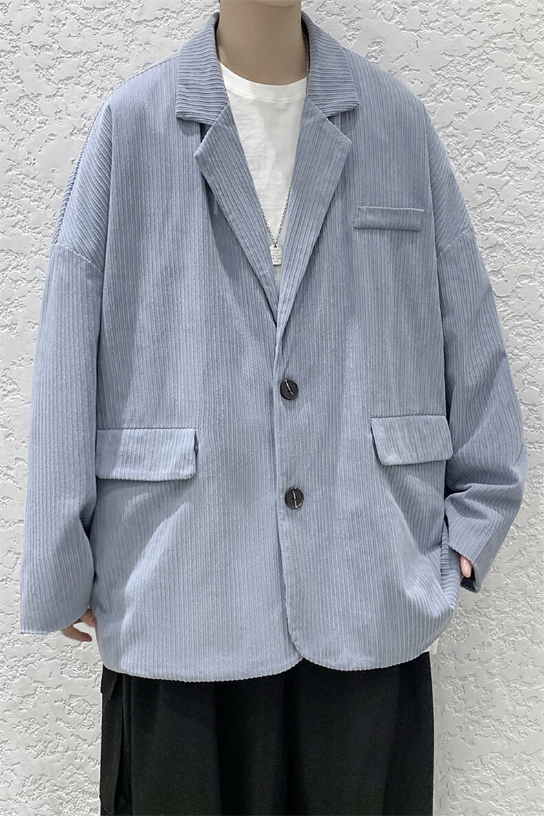2025春装百搭灯芯绒潮流港风休闲西装外套小西服D201-DM86-P70,男装西服套装,电商D321-1
