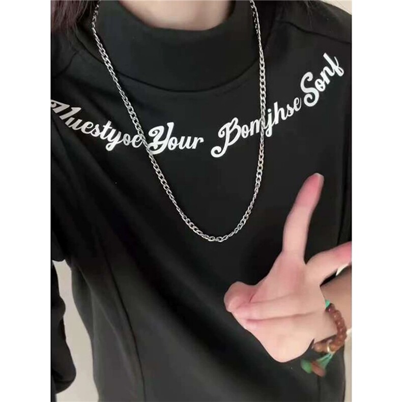 双面德绒打底衫男冬季内搭半高领加厚卫衣拼接印花长袖t恤TXE74,男装T恤,星座516A