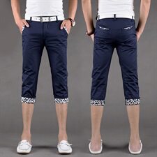 夏季男装休闲裤韩版修身七分裤男直筒休闲短裤青年0215XK633-P20，男装休闲裤，天晨
