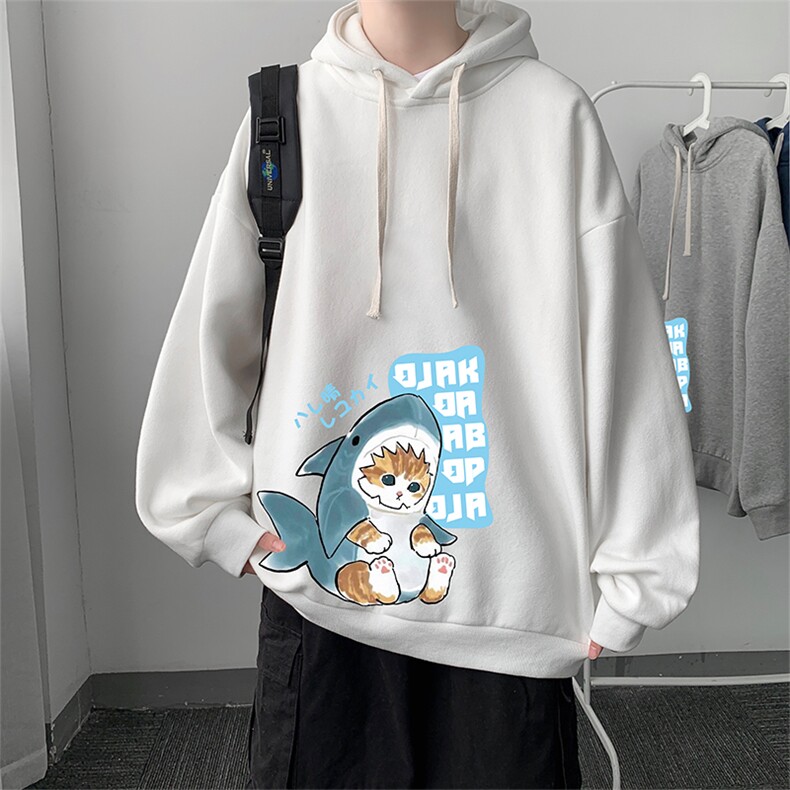 WY2217-P35加绒款-P40纯棉连帽卫衣男大码运动帽衫宽松薄外套男,男装卫衣,电商A040
