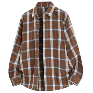 春季新款（跨境电商）格子男女情侣款潮流宽松格纹衬衣，男装衬衫，星座1107-1