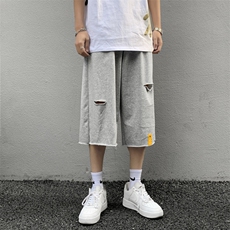 港风潮牌ins休闲运动七分裤男夏季薄款宽松百搭阔腿潮流K891-P28，男装休闲裤，星座512-2