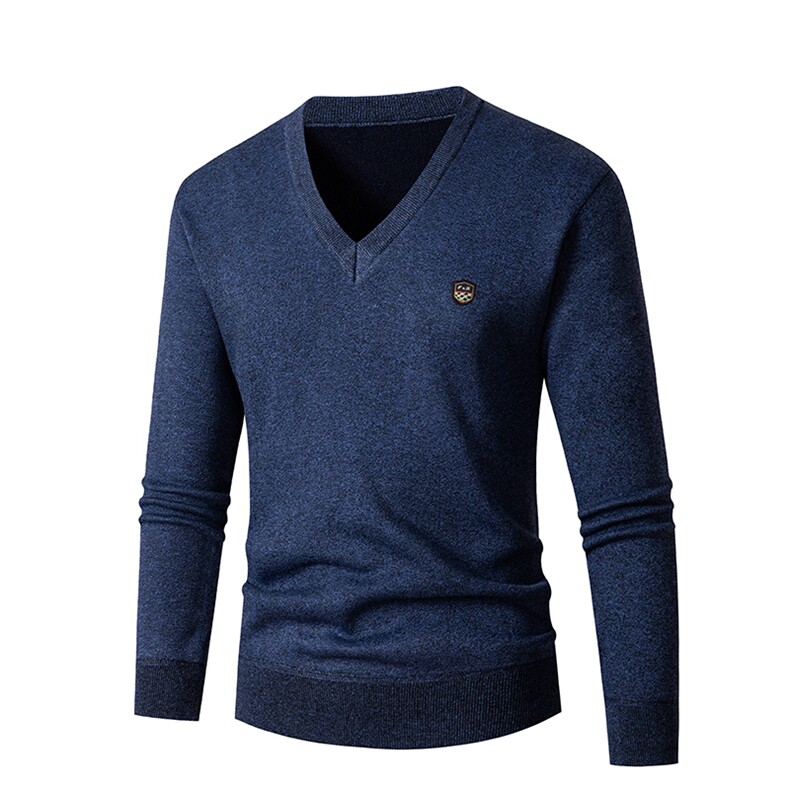 2024新款流行时尚V领秋冬加绒加厚保暖针织衫，男装针织衫/毛衣，星座306A