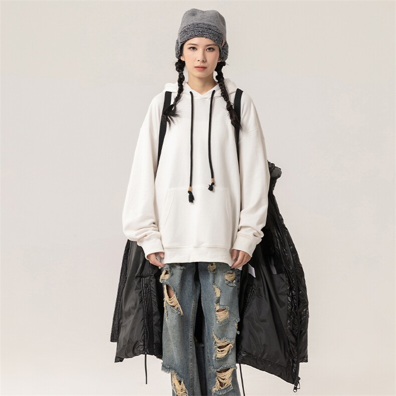 新标90白鸭绒中长款简约连帽外套纯色加厚羽绒服ESY0227-P270,男装羽绒服,电商B306