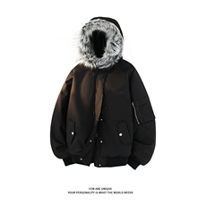[现货]夹棉加厚连帽棉衣毛领保暖工装派克服5D1197-TP115198，男装棉衣，电商A102